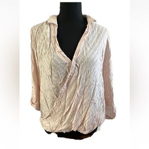 XXI Drape Front Short Sleeve Wrap Blouse Size Medium Women's